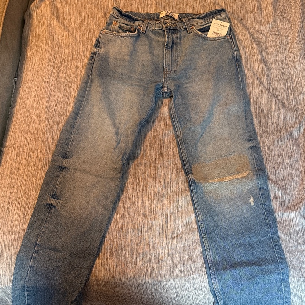 Free People Women's Blue Straight Jeans